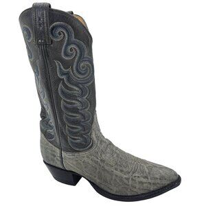 Vintage Exotic Tony Lama Gray Elephant Hide Cowboy Western Boots 10.5 Gold Label